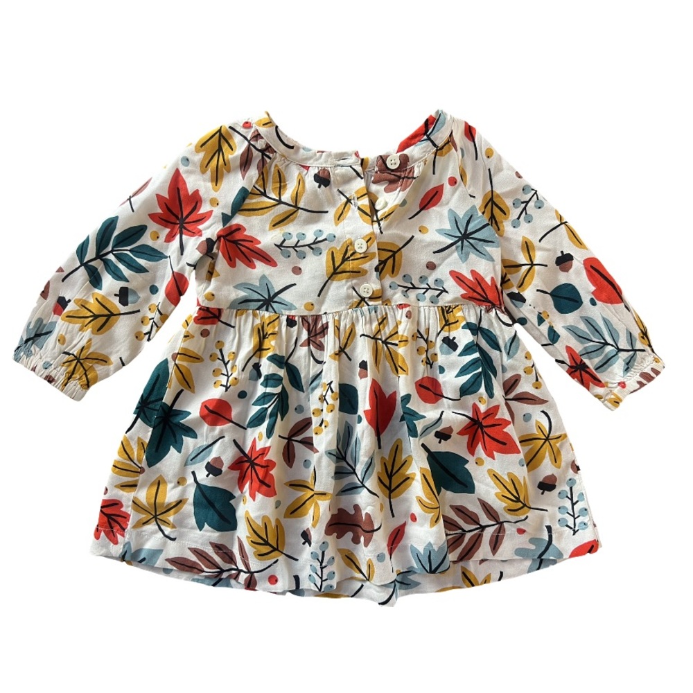 LIKE NEW Hanna Andersson fall leaves and acorn long-sleeved dress